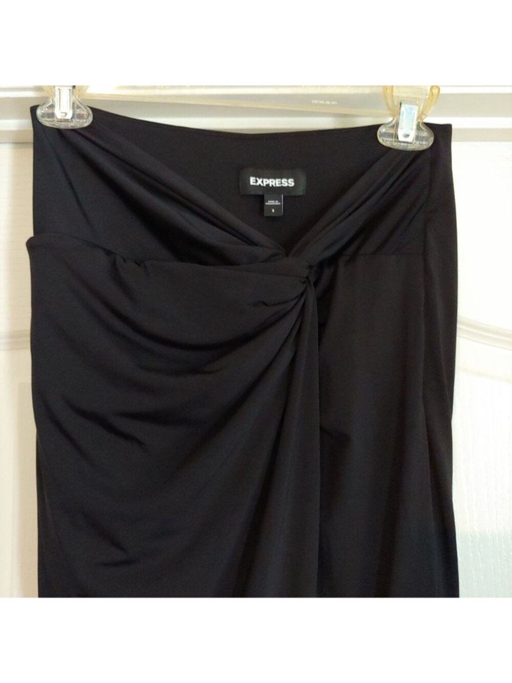 Express Black Faux Wrap Maxi Skirt Contour Sculpt Shapewear Bodycon Goth S - Picture 4 of 8